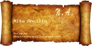 Nika Ancilla névjegykártya